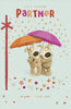 Boofles Holding Umbrella Partner Valentine's Day Card