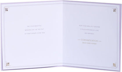 Embossed Congratulations Design for Bride & Groom Wedding Day Card