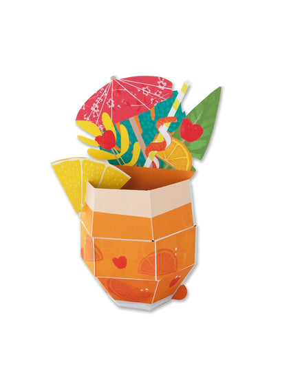 3D Pop-Up Cocktail Design Birthday Card