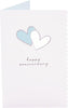 Dual Blue Hearts Die Cut Design Anniversary Card