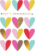 Colourful Hearts Design Blank Anniversary Card