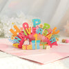 Joyful Birds & Blooms Customizable 3D Pop Up Anniversary Card