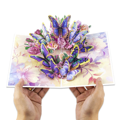 Flutter Bloom 3D Butterfly & Rose Pop Up Card