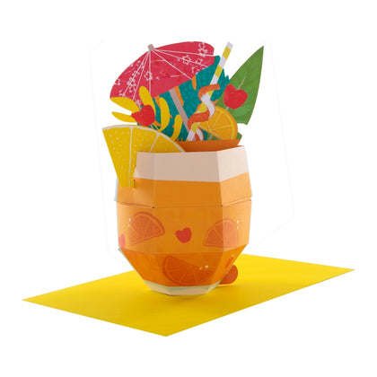 3D Pop-Up Cocktail Design Birthday Card