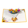 Sunflower with Golden Bow Bright Bouquet Pop Up Greeting Card