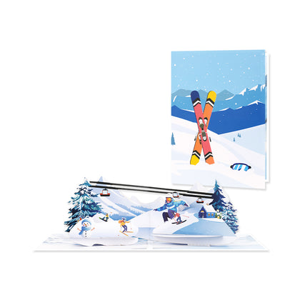Frozen Fun Ski & Snowboard 3D Pop Up Greeting Card