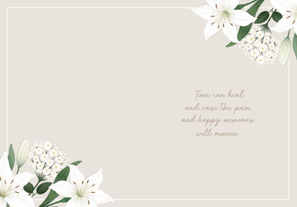 Lillies Design Thinking Of You Condolence Sympathy Card