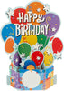 Pack of 8 Balloons and Cake Design Pop Up 3D Birthday Cards