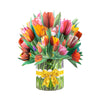 Colorful Tulip Bouquet with Ribbon Bow Design 3D Pop Up Card