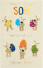 Boofles Holding Eggs Son Easter Card
