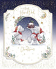 Bears With Xmas Pudding Mum And Dad Handmade Christmas Card