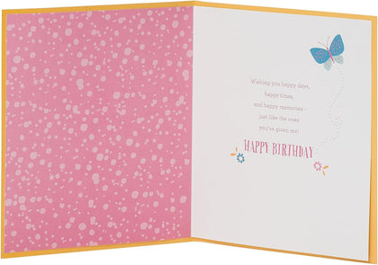 Flower & Butterfly Design Grandma Birthday Card