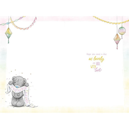 Bear Tangled In Streamers Granddaughter Birthday Card