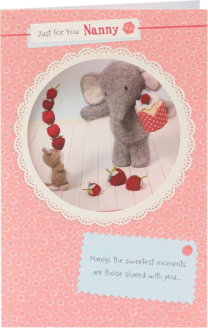 Cute Elephant Design Nanny Mother's Day Card