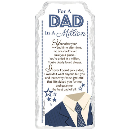 For A Dad In a Million Sentimental Handcrafted Ceramic Plaque