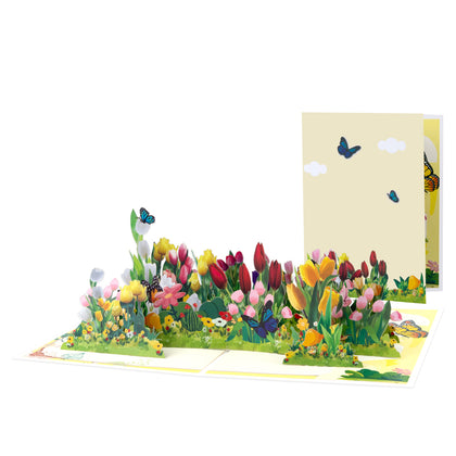 Garden of Joy Colorful Tulips Pop Up Greeting Card