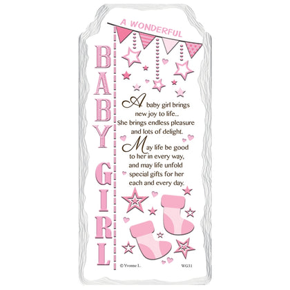 A Wonderful Baby Girl Sentimental Handcrafted Ceramic Plaque