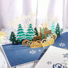 Snowy Reindeer Forest 3D Pop Up Christmas Card