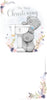 Bear At Font Christening Card