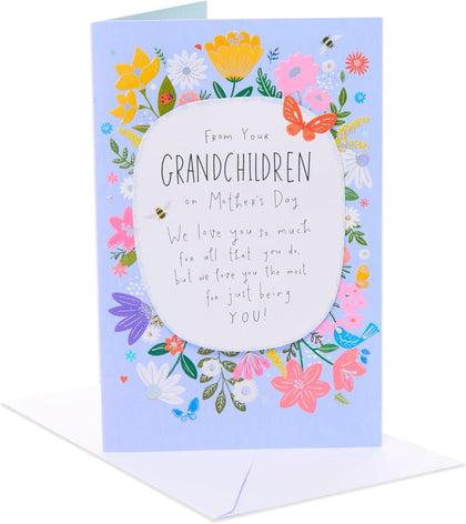 Floral With Panel From Grandchildren Mother's Day Card