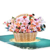 Watercolor Lily Flower Basket Blooming Wishes 3D Pop Up Card