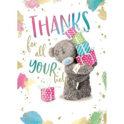 Bear And Gifts Thank You For Your Help Card