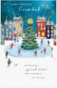 Ice Skating Around Tree Design Grandad Christmas Card