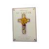 Blessings At Easter Yellow Floral Cross Design Easter Card