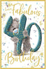 Bear Peeking Through Fabulous 40th Birthday Card