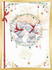 Bears Dancin In Snow Wonderful Wife Luxury Boxed Christmas Card