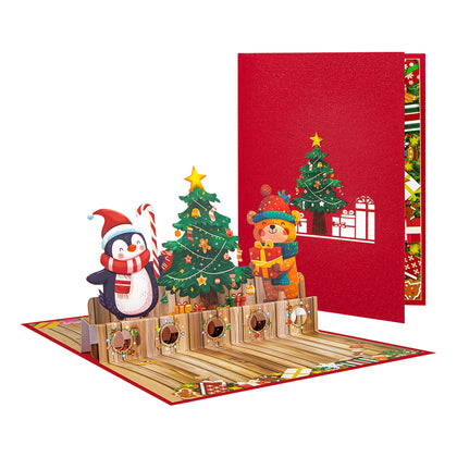 Festive Friends Money Gift Pop Up Christmas Card