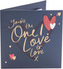 Golden Font Design For The One I Love Valentine's Day Card