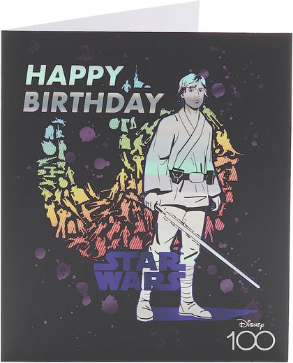 Star Wars Colourful Design, With Luke Skywalker Birthday Card