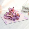 Flower & Butterfly Purple 3D Pop Up Greeting Card