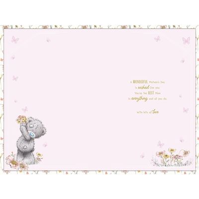 Bear With Flowers In Jars Mum Luxury Handmade Mother's Day Card