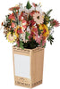 Bouquet of Flowers & Vase Wood Design 3D Pop Up Card Birthday Anniversary Get Well Soon