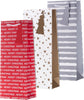 Festive Design Pack of 3, Red, Silver and Gold Christmas Bottle Gift Bags