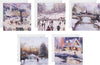 Ice Skating, Winter Activities Thomas Kinkade 30 Multipack 5 Designs Charity Christmas Cards