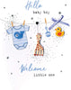 Hello Baby Boy Welcome Little One Congratulations Card