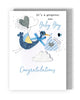 Blue Stork New Baby Boy Congratulations Card