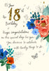 Willow Bouquet Classic Embossed Floral Design 18th Birthday Card