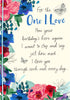 Willow Floral Bouquet For One I Love Birthday Card