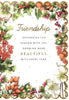 Floral Friendship with Decorative Border Christmas Card