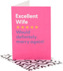 Funny Pink Review Design Wife Birthday Card