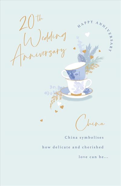 20th Wedding Anniversary Card - China Anniversary