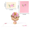Bouquet of Pink Carnation 3D Pop Up Greeting Card - Mother's Day Anniversary Birthday