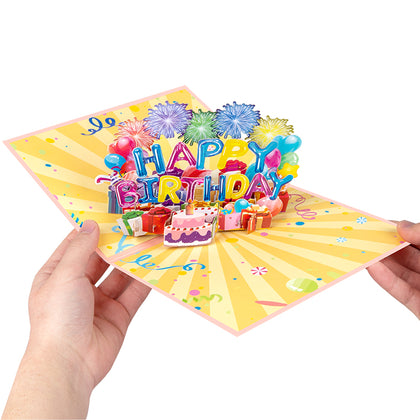 Balloons & Bliss Colorful 3D Pop Up Birthday Card
