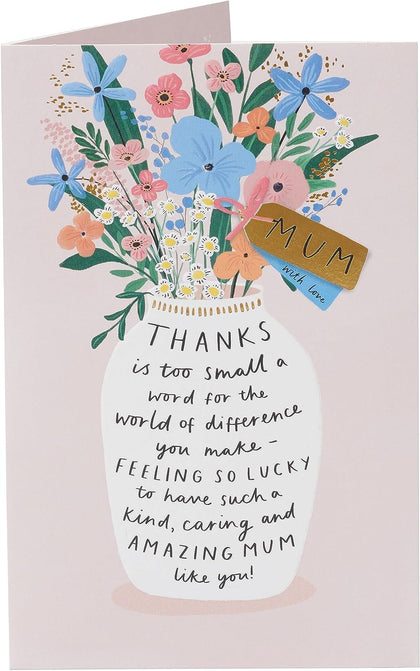Flower Vase Design Mum Birthday Card