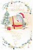 Bear Opening Present Lovely Daughter Christmas Card