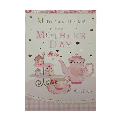 Mum You're The Best Pastel Pink Floral Mother's Day Card